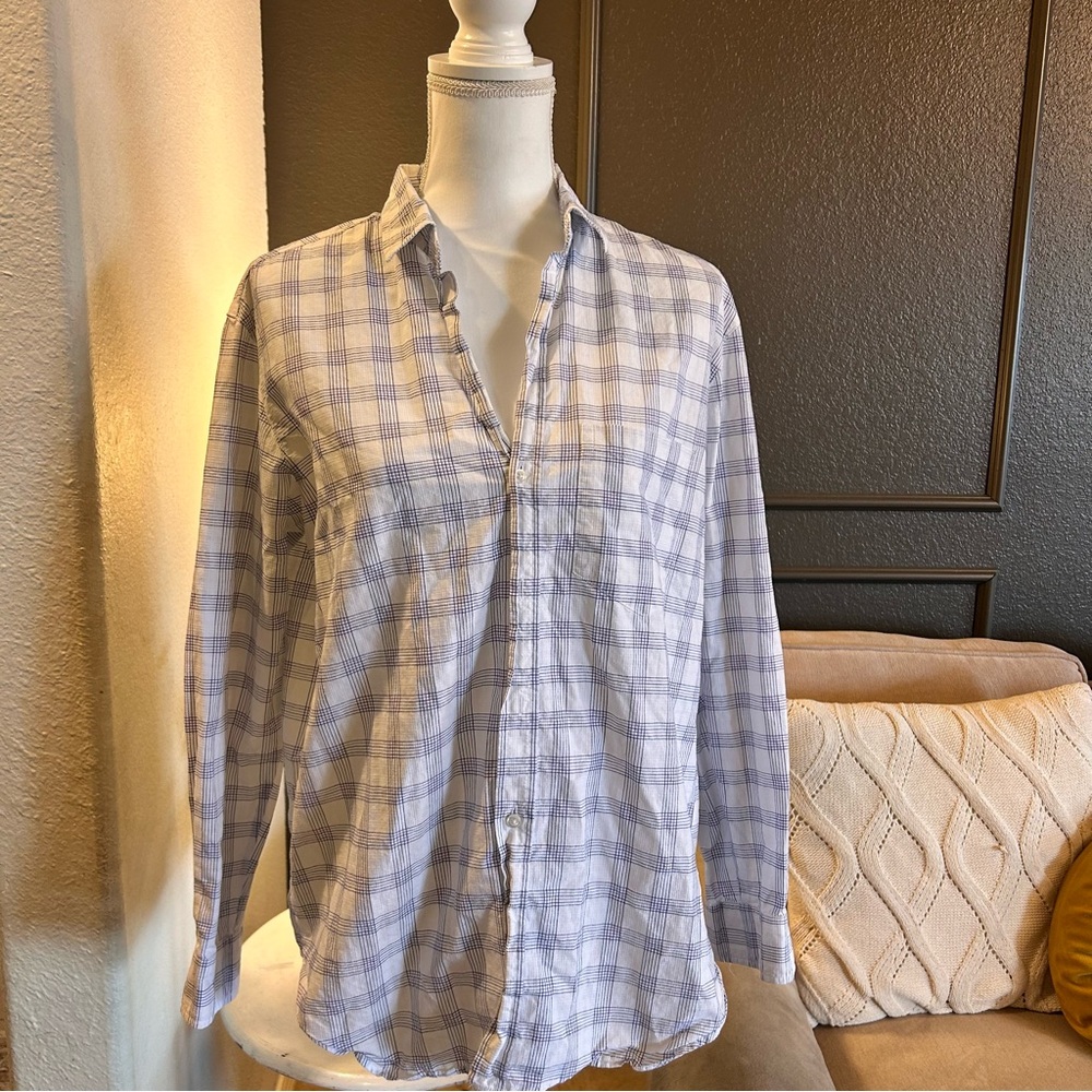 Frank & Eileen Light Blue Plaid Shirt